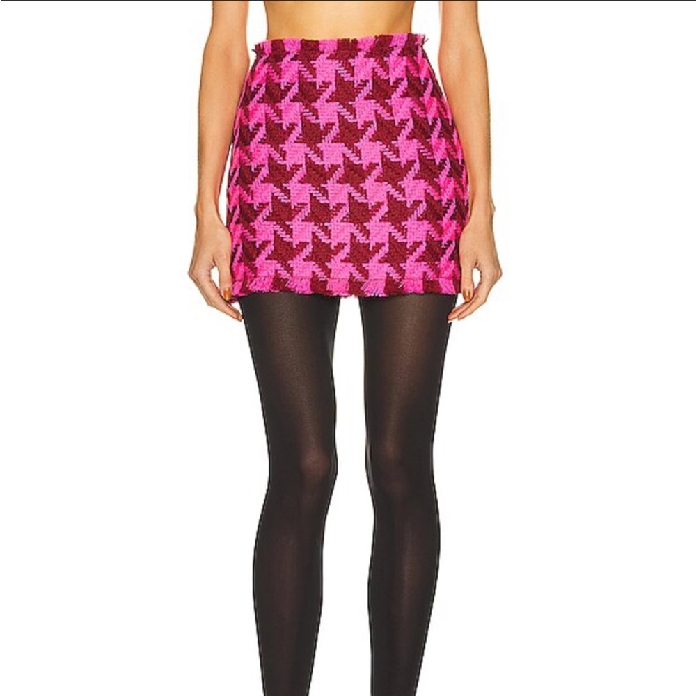 Versace Skirt Tweed Fabric Macro Pied De Poule Size 44